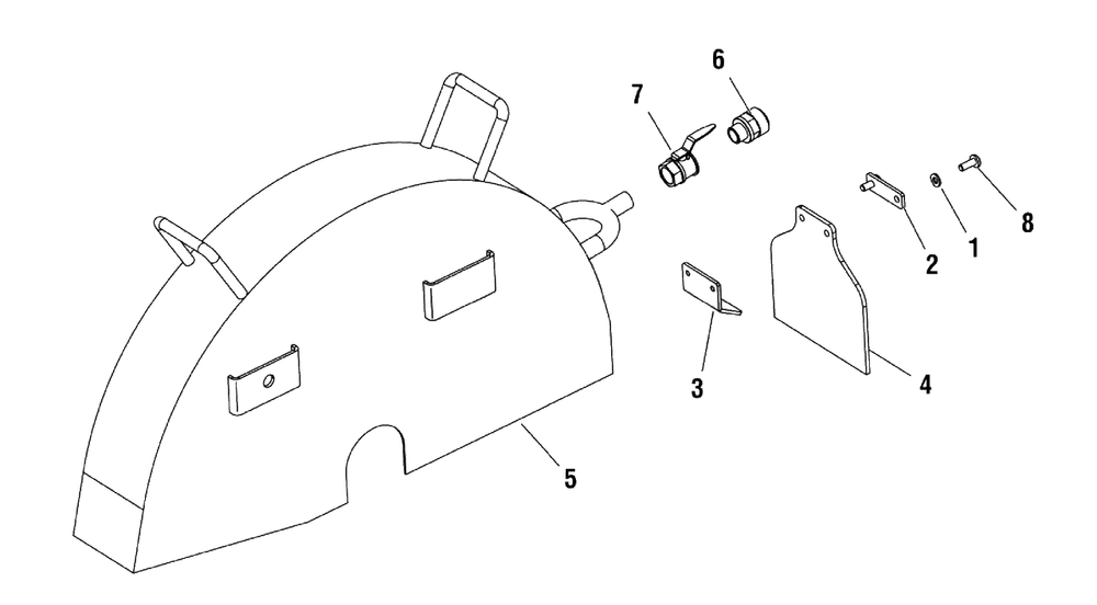 Blade Cover Group (80003277) Diagram and Parts List for EX20-S 866057 Briggs and Stratton Concrete Saw